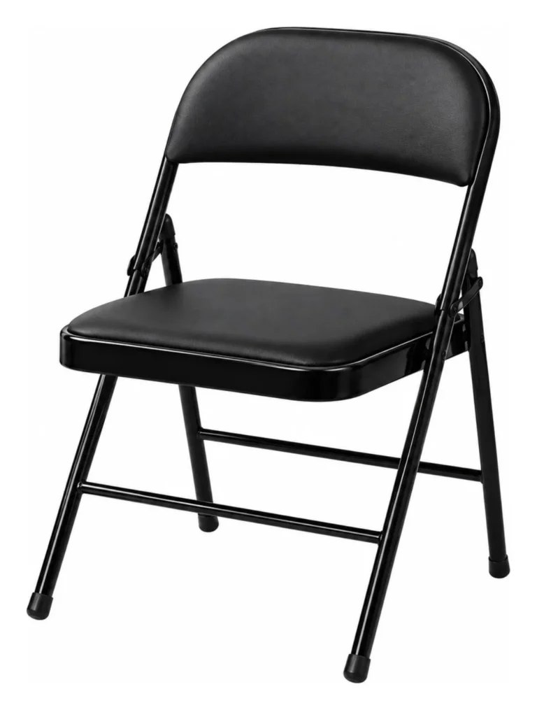 Black metal folding chair